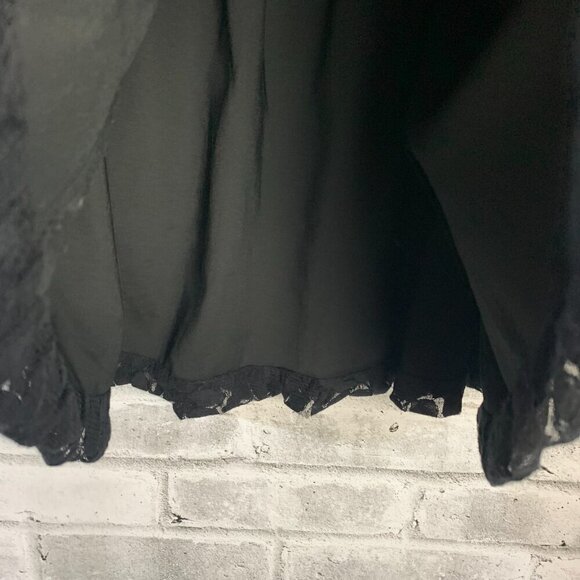 Peter Nygard Sheer Black Lace A-Line Lined Skirt - Picture 4 of 11